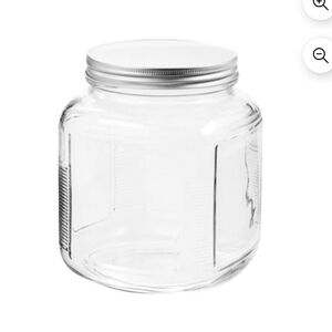 An chor hocking Clear Glass Storage Jar with Silver Lid